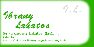 ibrany lakatos business card